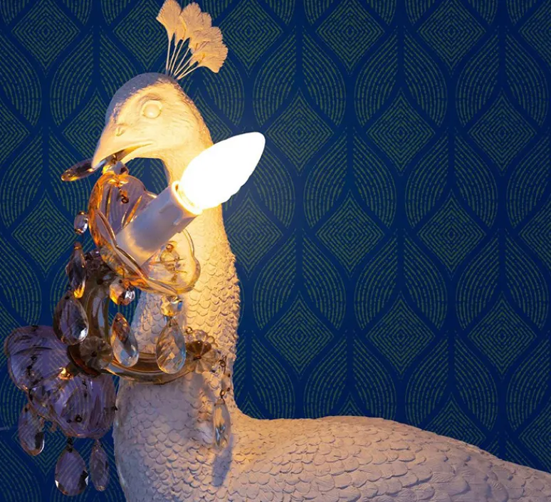 Enfants|Lampe*Seletti Lampe à poser, Peacock, , L100cm, H69cm - paon, blanc