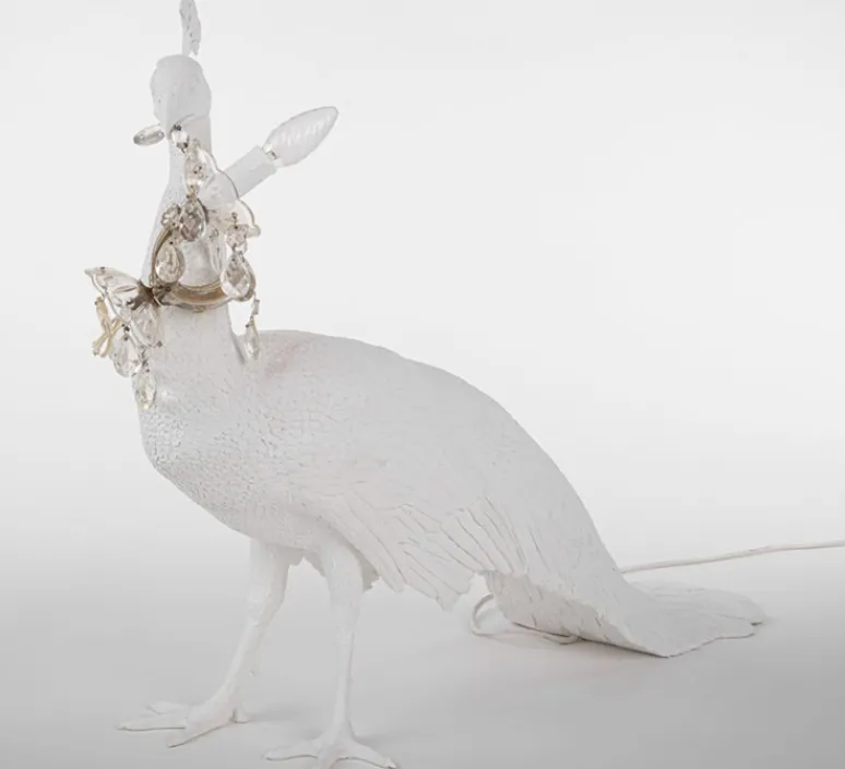 Enfants|Lampe*Seletti Lampe à poser, Peacock, , L100cm, H69cm - paon, blanc