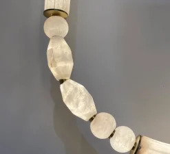 Lampe*Ame Editions Manufacturées Lampe à poser, Pearl M, , albâtre, LED, 2700K, 3200 lm, TRIAC, L44cm, H97cm - AME EDITIONS MANUFACTUREES laiton satiné