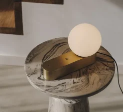 Lampe à poser, Perlina Table, laiton, LED, dim, 3000K, 391 lm, Ø12cm, H22,8cm - LEDS C4