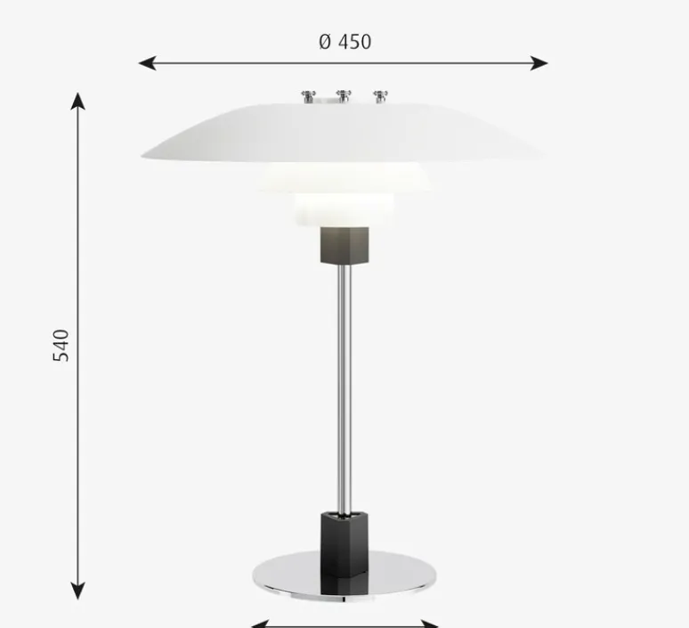 Lampe*Louis Poulsen Lampe à poser, PH 4/3, , Ø45cm, H54cm - blanc