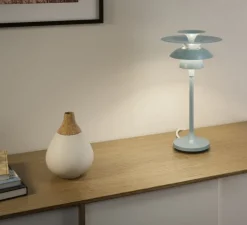 Lampe à poser, Picasso, bleu glace, Ø18cm, H34,8cm - Belid