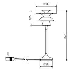 Lampe à poser, Picasso, bleu glace, Ø18cm, H34,8cm - Belid