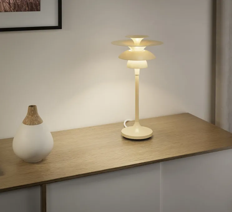 Lampe à poser, Picasso, miel, Ø18cm, H34,8cm - Belid