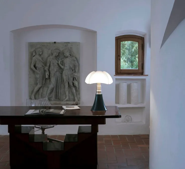 Lampe à poser, Pipistrello, Vert foncé, Ø55cm, H86cm - Martinelli Luce