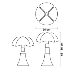Lampe*Martinelli Luce Lampe à poser, PIPISTRELLO, , Ø55cm, H86cm - Martinelli-luce blanc