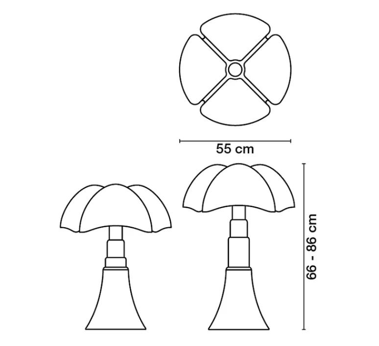 Lampe*Martinelli Luce Lampe à poser, PIPISTRELLO, , Ø55cm, H86cm - Martinelli-luce blanc