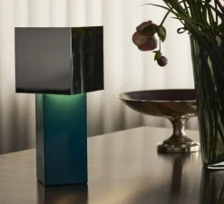 Lampe à poser, Pivot ATD7, bleu, argent, IP44, Ø10cm, H26cm - Andtradition