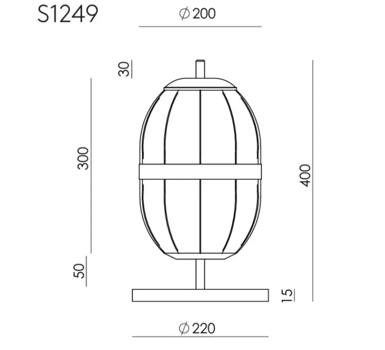 Lampe*Aromas del Campo Lampe à poser, Pull, S1249, , Ø22cm, H40cm - vieil or