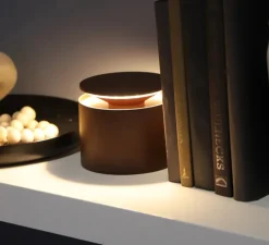 Lampe à poser, Push-Up, corten, IP54, LED, dim, 2200-3000K, 207 - 235 - 248 lm, Ø12cm, H10cm - Zafferano