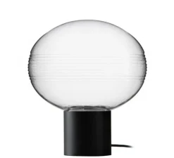 Lampe à poser, Qamar, noir, verre fumé, Ø25cm, H28cm - Nexel