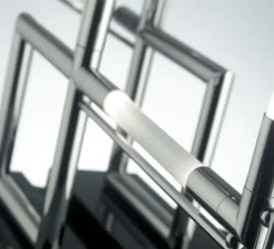 Lampe*Lumen Center Italia Lampe à poser, Quadro, , Led, 2700K, 2000lm, L60cm, H58cm - chrome, noir marquina