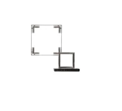 Lampe*Lumen Center Italia Lampe à poser, Quadro, , Led, 2700K, 2000lm, L60cm, H58cm - chrome, noir marquina