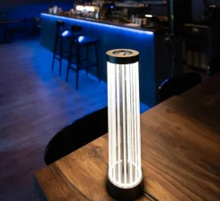 Lampe*SLV Lampe à poser, Quimera, , LED, dim, 2700-3000K, 120 lm, Ø8cm, H27,7cm - bronze foncé mat