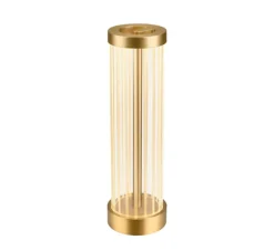 Lampe à poser, Quimera, laiton brossé, LED, dim, 2700-3000K, 120 lm, Ø8cm, H27,7cm - SLV