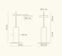 Lampe à poser, Rafaela, noir mat, LED, 3000K, 1050 lm, Ø11cm, H41cm - Robin