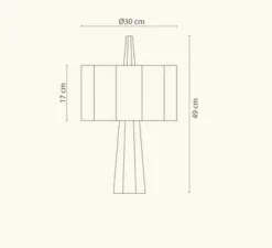 Lampe à poser, Rain, bois, bouleau, Ø30cm, H50cm - Robin