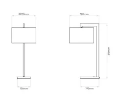 Lampe*Astro Lampe à poser, Ravello, , L13cm, H57cm - Lighting bronze