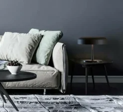 Lampe à poser, Rea, Marbre noir, Ø38cm, H33cm - Robin