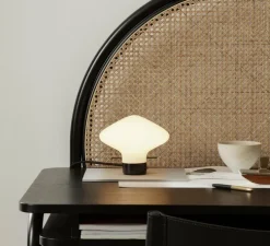 Lampe à poser, Repose, blanc & noir, Ø17,5cm, H14,5cm - lyfa