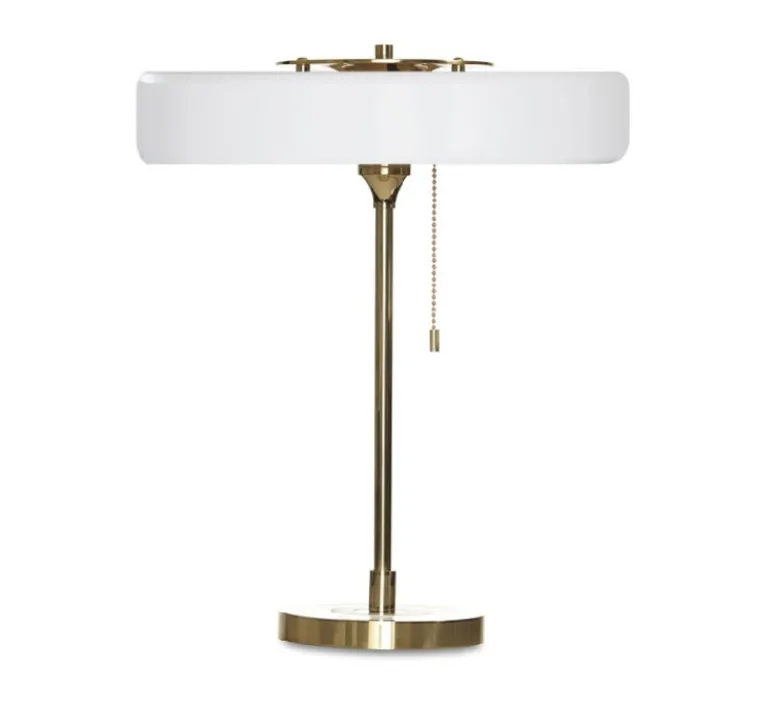 Lampe*Bert frank Lampe à poser, Revolve, , Ø35cm, H42cm - blanc, laiton