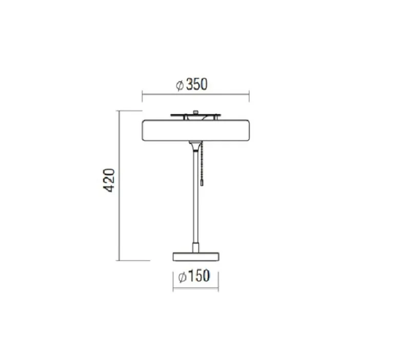 Lampe*Bert frank Lampe à poser, Revolve, , Ø35cm, H42cm - blanc, laiton