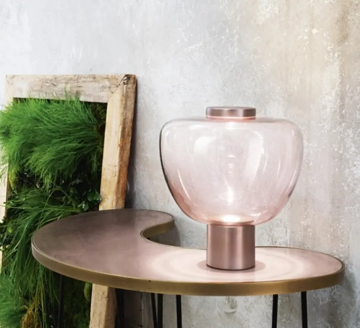 Lampe à poser, Riflesso LT 3, rose satiné, LED, 2700K, 1400 lm, Ø11cm, H37cm - Vistosi