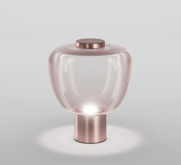 Lampe à poser, Riflesso LT 3, rose satiné, LED, 2700K, 1400 lm, Ø11cm, H37cm - Vistosi