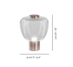 Lampe à poser, Riflesso LT 3, rose satiné, cristal, LED, 2700K, 1400 lm, Ø11cm, H37cm - Vistosi
