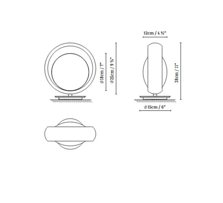 Lampe*B.lux Lampe à poser, Ring T, , Ø15cm, H28cm - noir