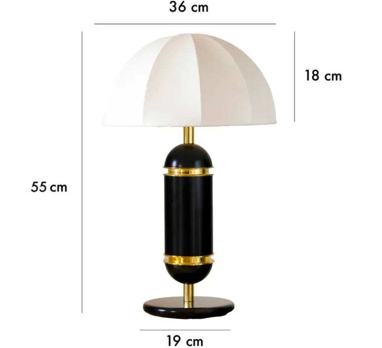 Lampe*Cosin Lampe à poser, Rosalie, , Ø36cm, H60cm - noir