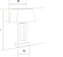 Lampe*Eichholtz Lampe à poser, Savona, , L58cm, H66cm - blanc, laiton