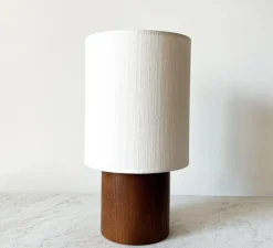 Lampe*An°so Lampe à poser, Simone Petite, Bois noyer & blanc, Ø18cm, H33cm - Bois noyer & blanc