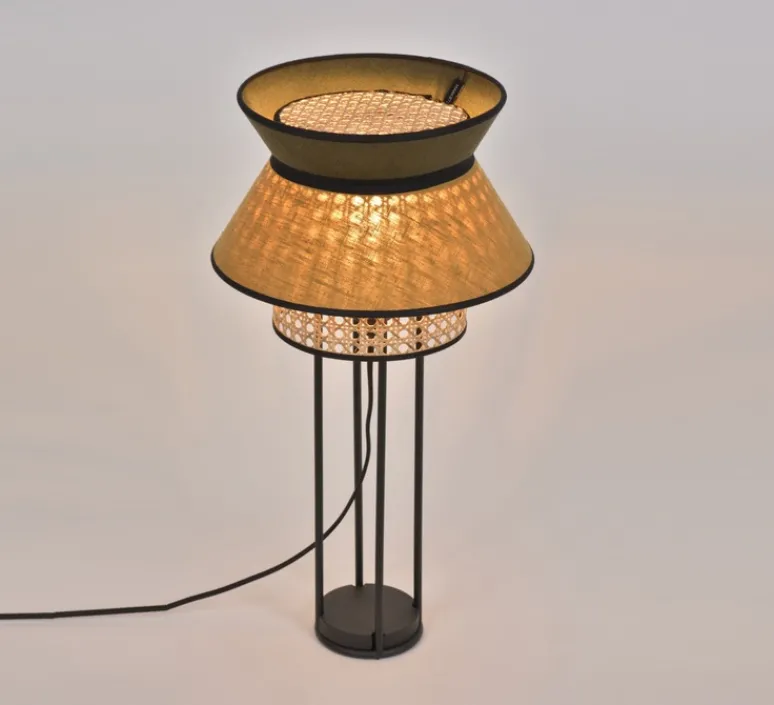 Lampe*Market Set Lampe à poser, Singapour Double, , Ø30cm, H56cm - Kaki, curry