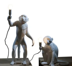 Lampe*Seletti Lampe à poser, Singe, Monkey Sitting, , H32cm - blanc