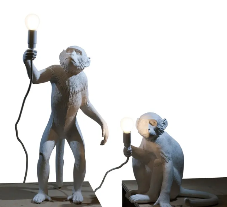 Lampe*Seletti Lampe à poser, Singe, Monkey Sitting, , H32cm - blanc