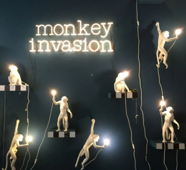 Lampe*Seletti Lampe à poser, Singe, Monkey Sitting, , H32cm - blanc