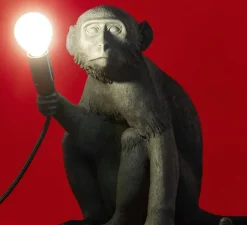 Lampe à poser, singe, Monkey Sitting, noir, H32cm, Outdoor - Seletti