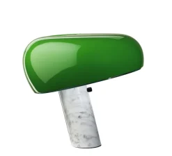 Lampe à poser, Snoopy, métal vert et marbre blanc, Ø39,4cm, H36,9cm - Flos