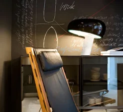 Lampe*Flos Lampe à poser, Snoopy, , Ø39,4cm, H36,9cm - métal noir et marbre blanc