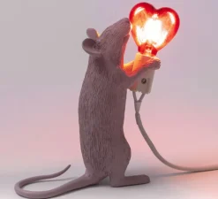 Lampe à poser, Souris, Mouse Lamp Step Standing Love Edition, rose, L13,3cm, H14,5cm - Seletti