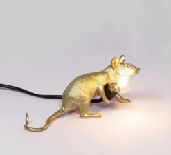 Enfants|Lampe*Seletti Lampe à poser, Souris, Mouse Lamp Lop Lying Down, , L21cm, H8,1cm - or