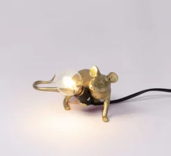 Enfants|Lampe*Seletti Lampe à poser, Souris, Mouse Lamp Lop Lying Down, , L21cm, H8,1cm - or