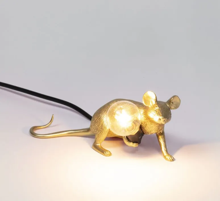 Enfants|Lampe*Seletti Lampe à poser, Souris, Mouse Lamp Lop Lying Down, , L21cm, H8,1cm - or