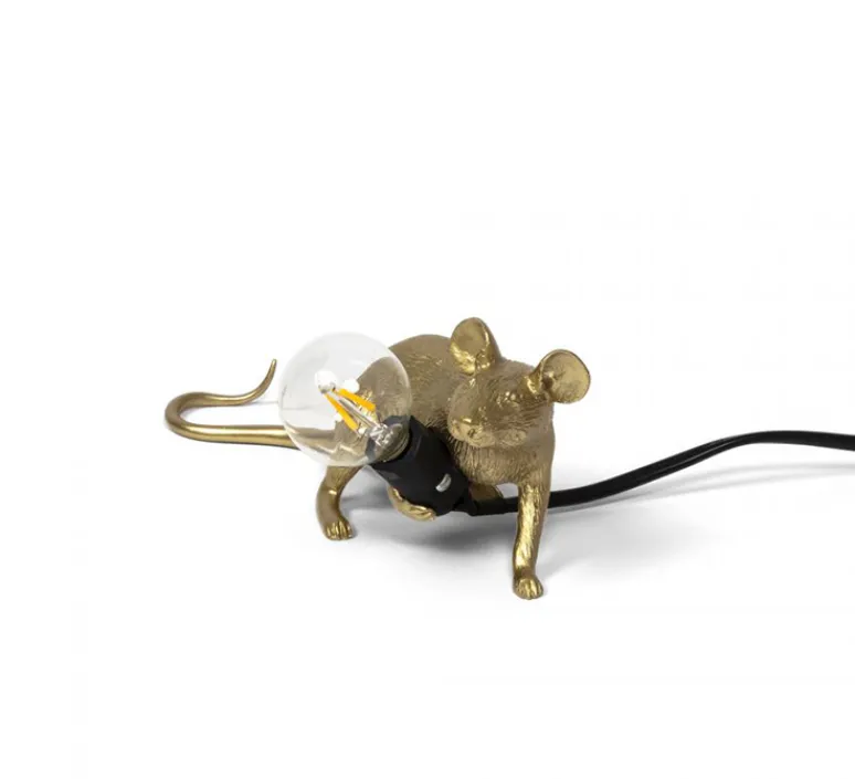 Enfants|Lampe*Seletti Lampe à poser, Souris, Mouse Lamp Lop Lying Down, , L21cm, H8,1cm - or