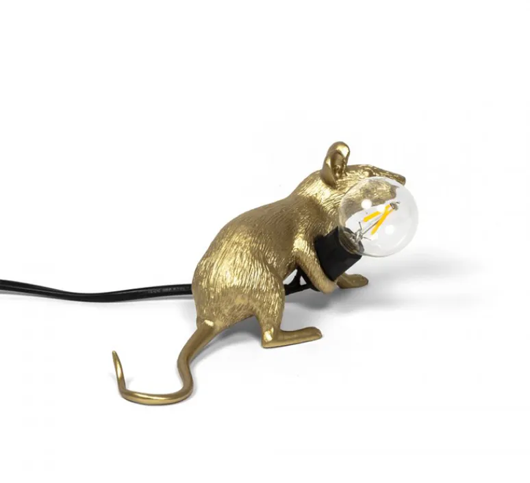 Enfants|Lampe*Seletti Lampe à poser, Souris, Mouse Lamp Lop Lying Down, , L21cm, H8,1cm - or