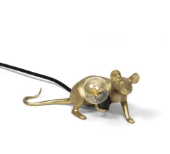 Enfants|Lampe*Seletti Lampe à poser, Souris, Mouse Lamp Lop Lying Down, , L21cm, H8,1cm - or