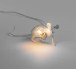 Enfants|Lampe*Seletti Lampe à poser, Souris, Mouse Lamp Lop Lying Down, , L21cm, H8,1cm - blanc
