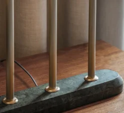 Lampe à poser, Spate, laiton, marbre guatemala, L44cm, H40cm - Bert Frank