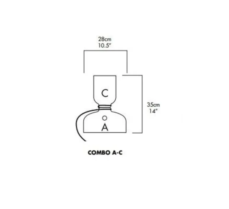 Lampe*A-N-D Lampe à poser, Spotlight Volumes, A/C, , Ø28cm, H35cm - marron sauge